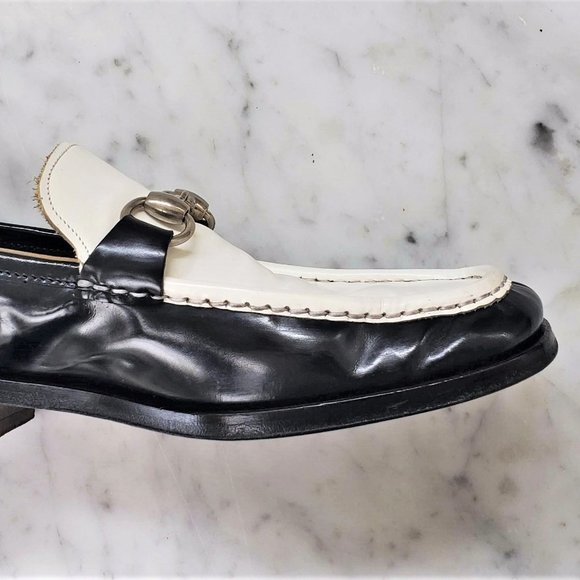 Gucci Horsebit Loafers Vintage 1996 Two-Tone Black & White, M Sz 5.5 D; W Sz 7 - Picture 10 of 16